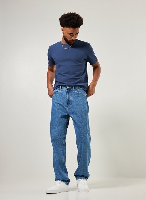 calça reta jeans