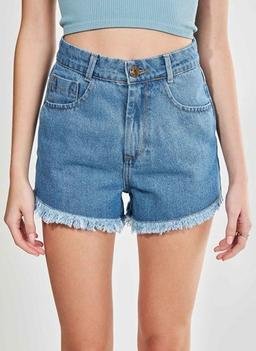 Short Jeans Mom Cintura Alta
