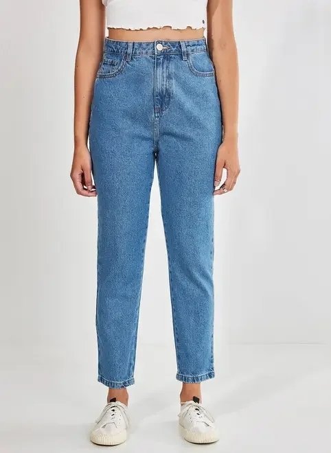 calça mom em jeans médio calça mom em jeans médio