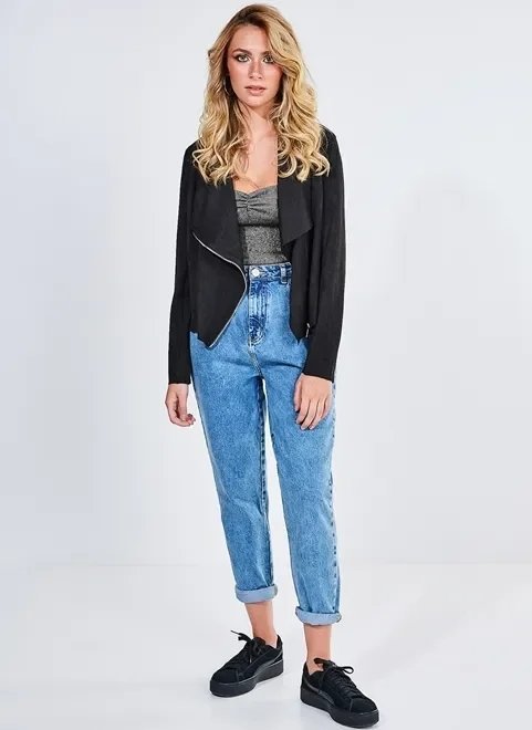 jaqueta em malha suede jaqueta em malha suede