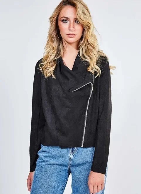 jaqueta em malha suede jaqueta em malha suede