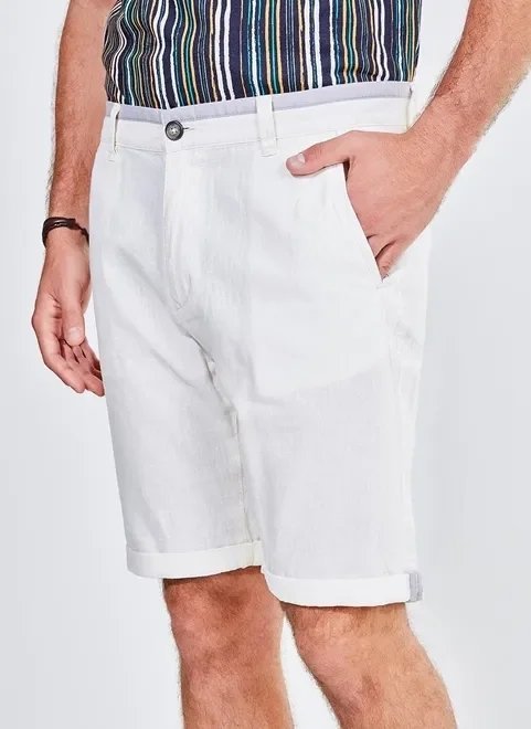 bermuda com linho e cós duplo bermuda com linho e cós duplo