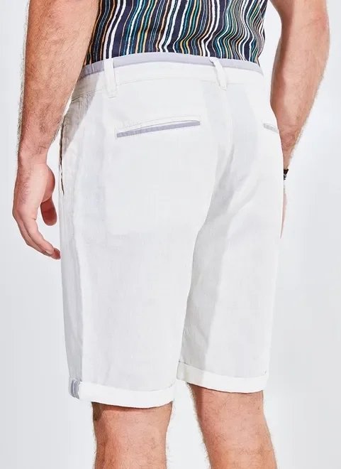 bermuda com linho e cós duplo bermuda com linho e cós duplo