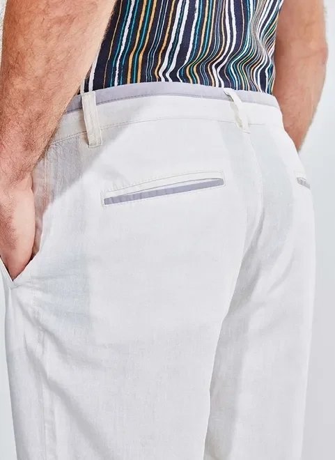 bermuda com linho e cós duplo bermuda com linho e cós duplo