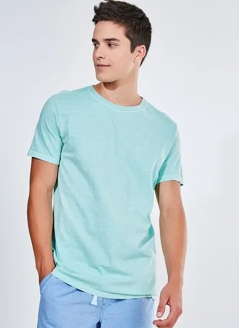 camiseta manga curta verde claro camiseta manga curta verde claro