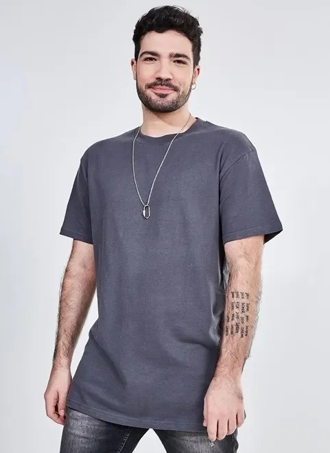 camiseta oversized lavada em malhão camiseta oversized lavada em malhão