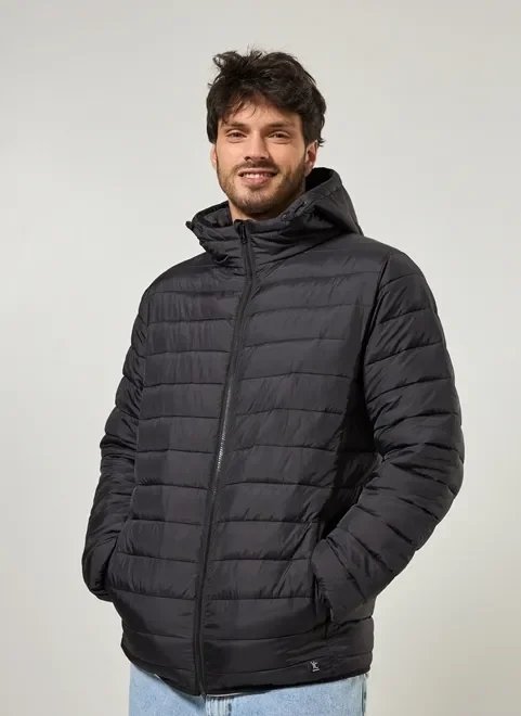 jaqueta puffer de nylon jaqueta puffer de nylon