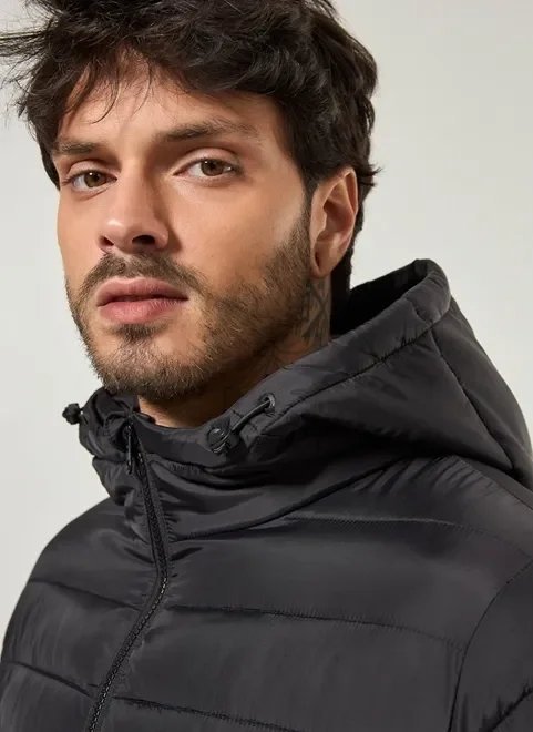 jaqueta puffer de nylon jaqueta puffer de nylon