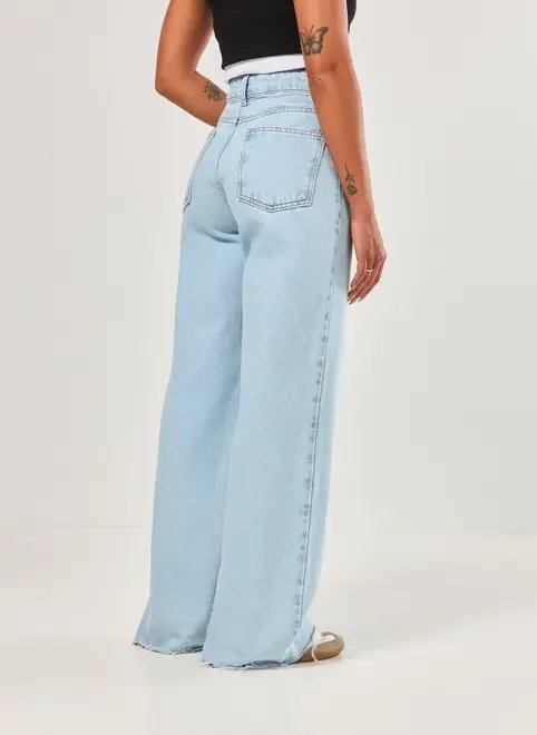 calça jeans wide leg cintura alta calça jeans wide leg cintura alta