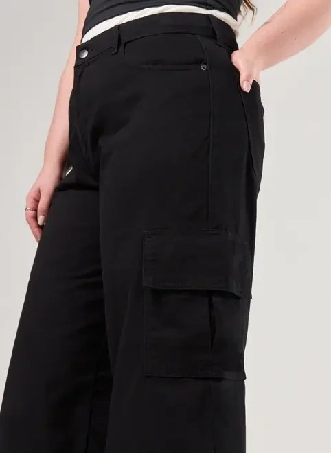 calça wide leg cargo cintura alta calça wide leg cargo cintura alta