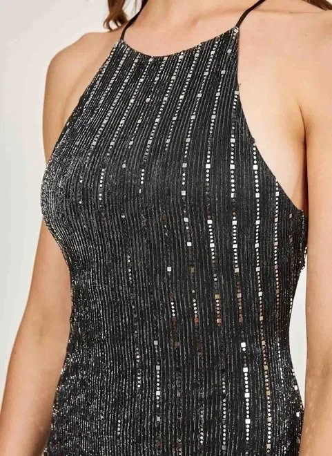 vestido frente única brilhoso vestido frente única brilhoso