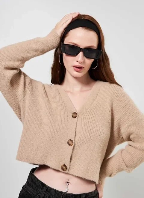 cardigan cropped peluciado cardigan cropped peluciado