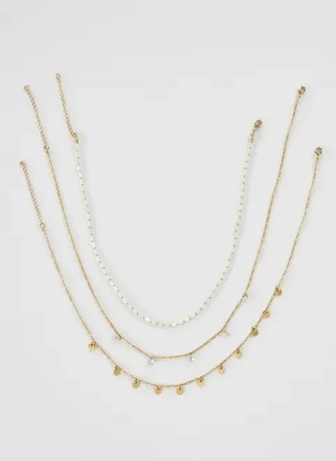 kit colares dourado e branco kit colares dourado e branco