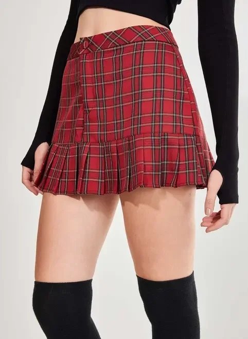 saia plissada xadrez vermelha gen me saia plissada xadrez vermelha gen me
