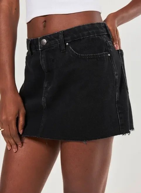 minissaia de cintura baixa jeans minissaia de cintura baixa jeans