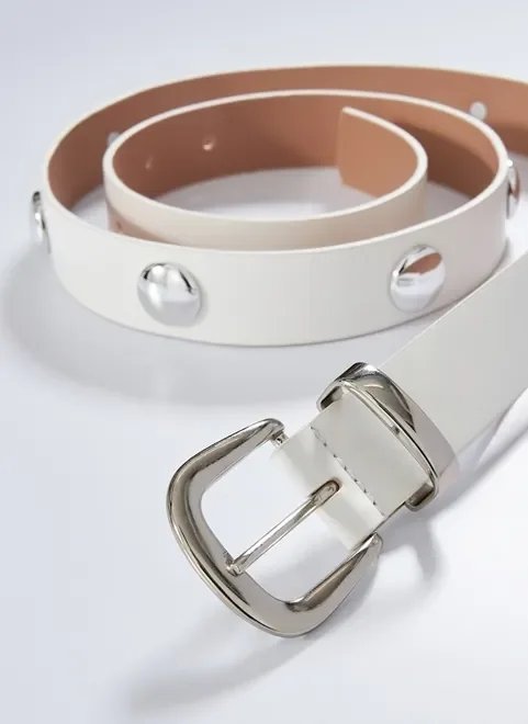 cinto off-white tachas prateadas cinto off-white tachas prateadas