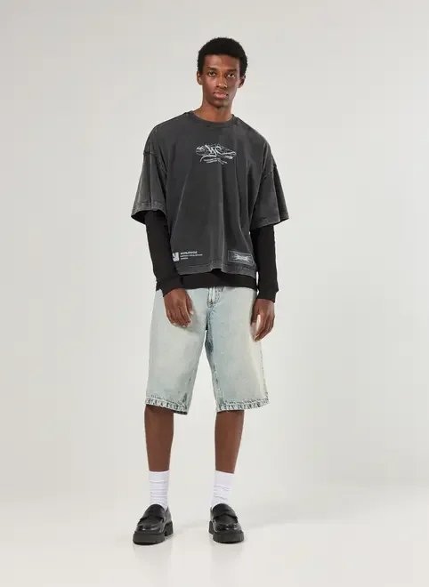 bermudão jeans jorts bermudão jeans jorts