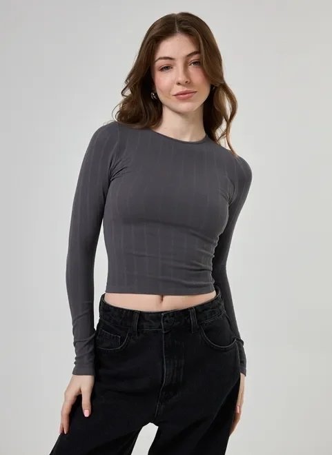 blusa manga longa malha seamless blusa manga longa malha seamless