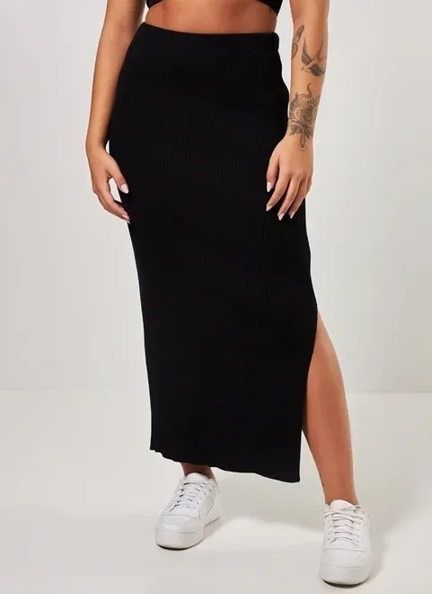 saia midi em malha de tricô saia midi em malha de tricô
