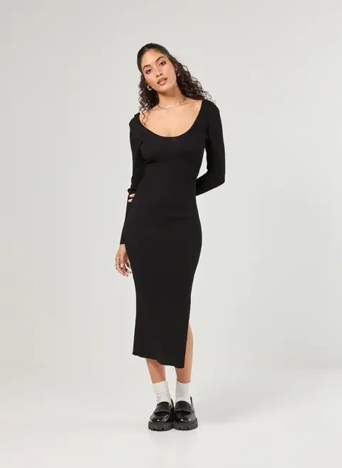 vestido em tricô preto 2 em 1 vestido em tricô preto 2 em 1