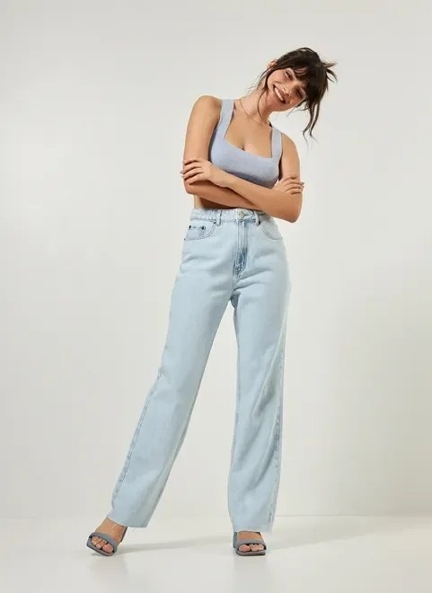 calça jeans clara wide leg com glitter calça jeans clara wide leg com glitter