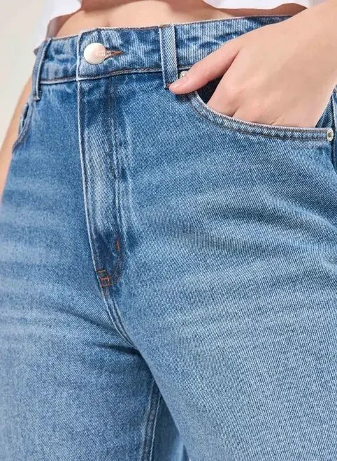 calça wide leg jeans de cintura alta calça wide leg jeans de cintura alta