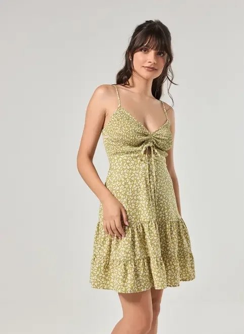 vestido curto alcinha verde florido vestido curto alcinha verde florido