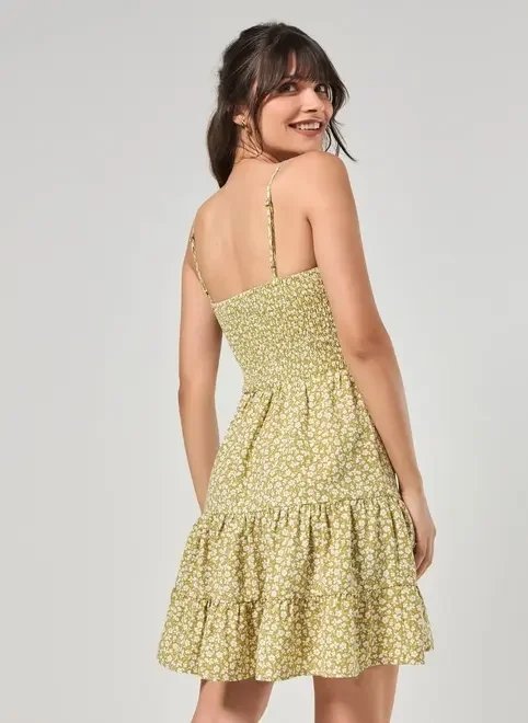 vestido curto alcinha verde florido vestido curto alcinha verde florido