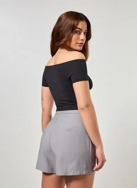 short alfaiataria chumbo cintura alta short alfaiataria chumbo cintura alta