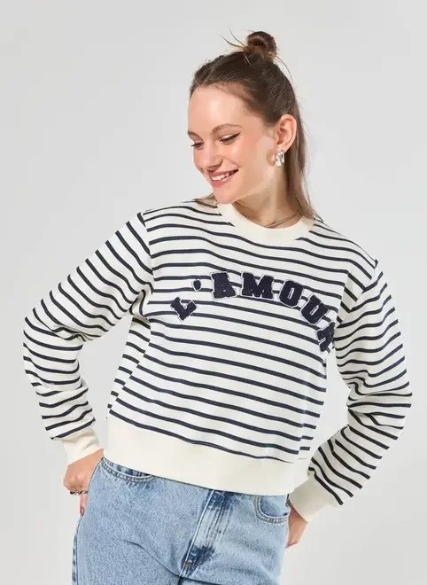 moletom listrado l'amour moletom listrado l'amour