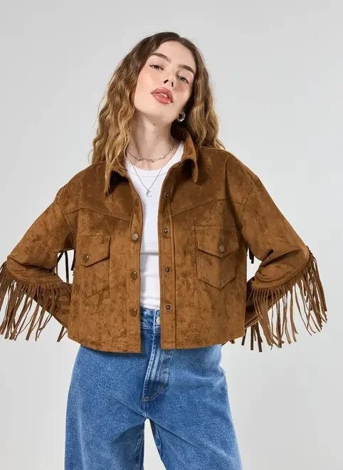 jaqueta caramelo suede franjas jaqueta caramelo suede franjas