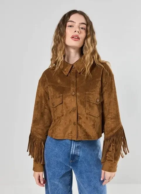 jaqueta caramelo suede franjas jaqueta caramelo suede franjas