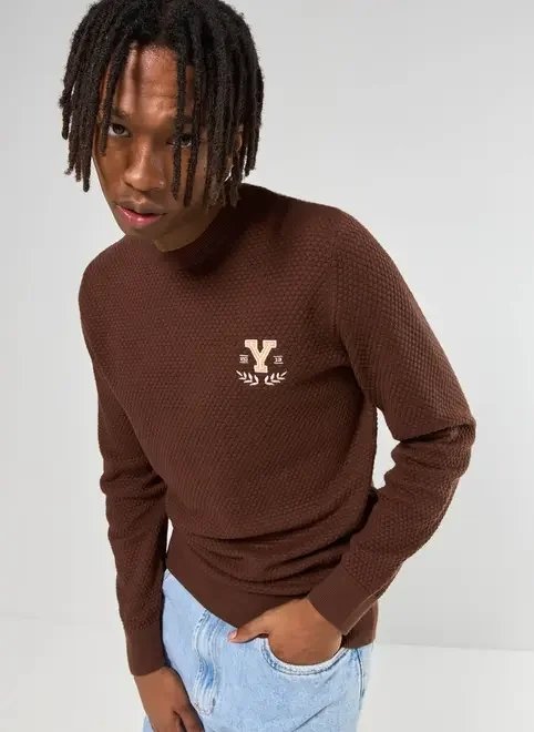 blusa em tricô texturizado marrom blusa em tricô texturizado marrom