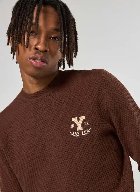 blusa em tricô texturizado marrom blusa em tricô texturizado marrom