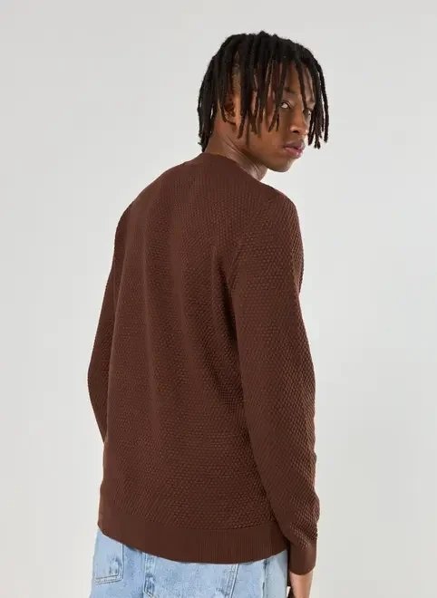 blusa em tricô texturizado marrom blusa em tricô texturizado marrom