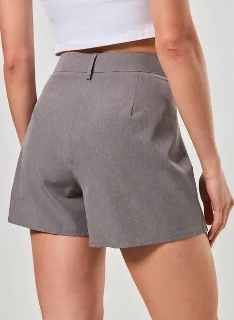 short saia cinza com pregas short saia cinza com pregas