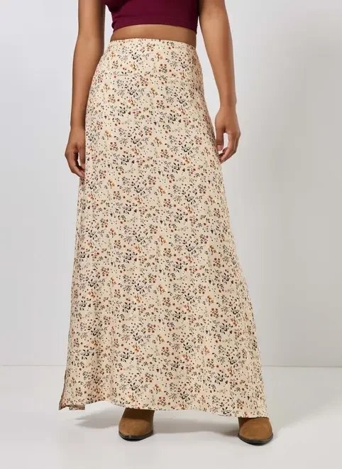 saia midi estampa florida saia midi estampa florida