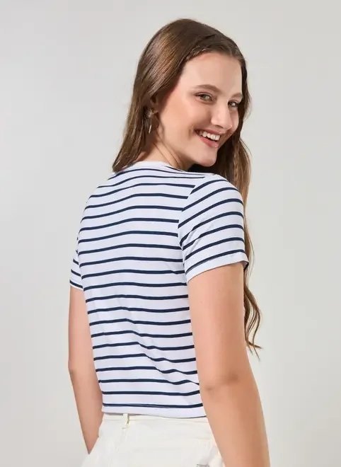 blusa listrada bordado mon chéri blusa listrada bordado mon chéri