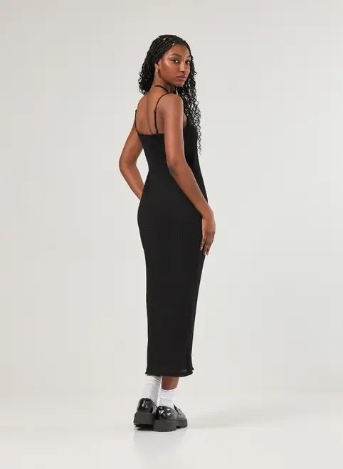 vestido midi texturizado preto vestido midi texturizado preto
