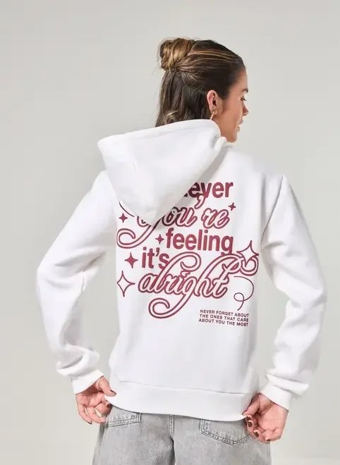 casaco em moletom com escrito casaco em moletom com escrito