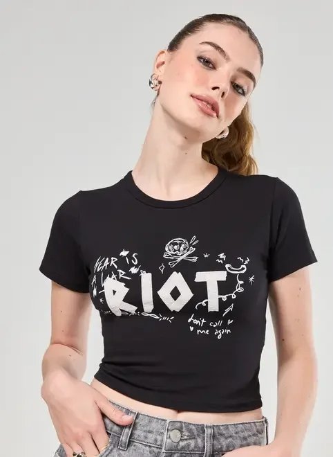 mini tee preta riot mini tee preta riot