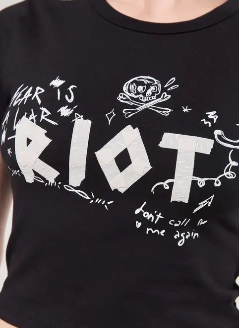mini tee preta riot mini tee preta riot