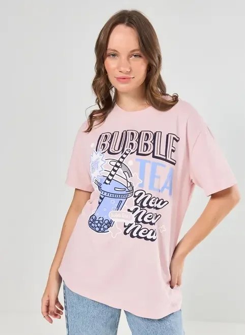 camiseta rosa oversized bubble tea camiseta rosa oversized bubble tea