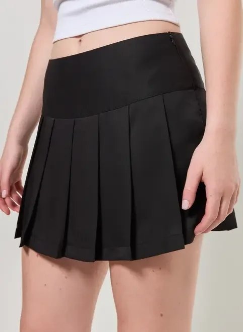 saia plissada preta saia plissada preta